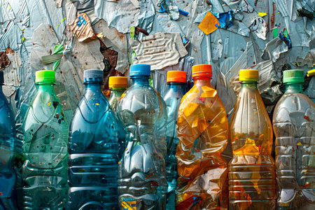 The Plastic Predicament Unrecycled Plastics Threatening Our Environment created with Generative AI technologyの素材