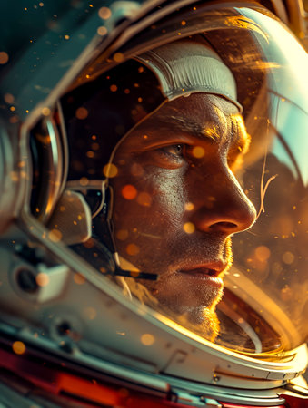 Close Encounters: Intergalactic Astronaut's Helmet Study created with Generative AI technologyの素材
