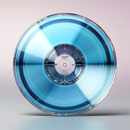 Dynamic CD Display: Three-Quarter View, Minimalist Backdrop created with Generative AI technologyの素材