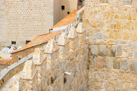 Fortified Medieval City Walls of Ãvila in Castilla y LeÃ³nの写真素材