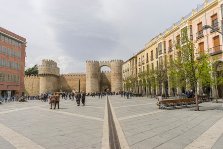 Architectural Details in the Streets of Avila, Spain - A Historical Journeyの写真素材