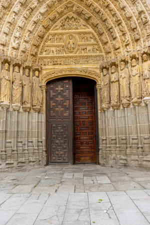 Cathedral of Salvador in Ãvila Surrounded by Ancient Wallsの写真素材