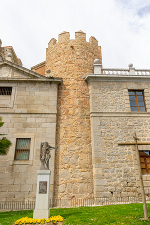 Stunning View of Avila Cathedral and City Wall - Spain's Historical Treasureの写真素材