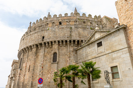 Avila Cathedral Integrated into City Walls - Historic Architectureの写真素材