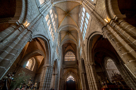 Awe-Inspiring Interior of Avila Cathedral During Holy Weekの写真素材