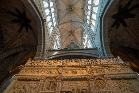 Gothic and Romanesque Style in the Cathedral of Ãvilaの写真素材