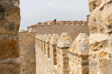 Iconic Views of Ãvila from Its Majestic City Wallsの写真素材