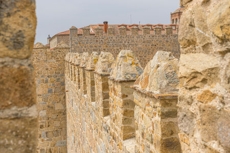 Medieval City Walls of Avila in Castilla y LeÃ³n, Spainの写真素材