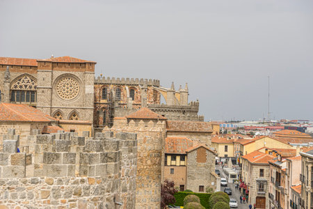 Captivating Scenic Views from the Walls of Avila, Spainの写真素材