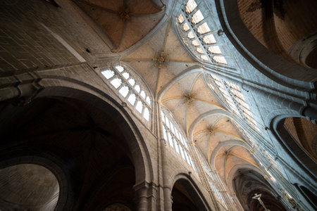 Stunning Gothic Interior of the Cathedral of Ãvila, Spainの写真素材