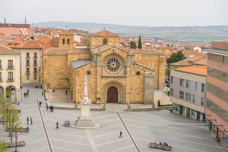 Stunning City Wall Views from Famous Ãvila in Spainの写真素材