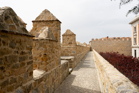 Panoramic Cityscape of Ãvila from Its Historic Rampartsの写真素材