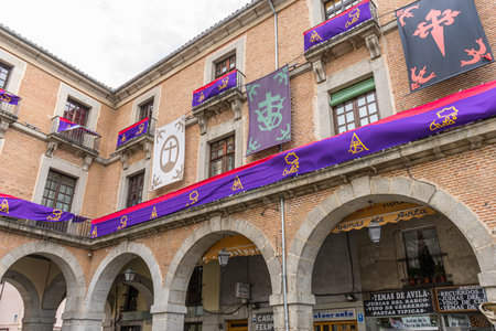 Colorful Easter Themed Decor at Avila's City Hall for Holy Weekの写真素材