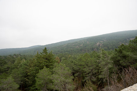 Stunning Guadarrama Mountains from the Valle de los CaÃ­dos, Spainの写真素材