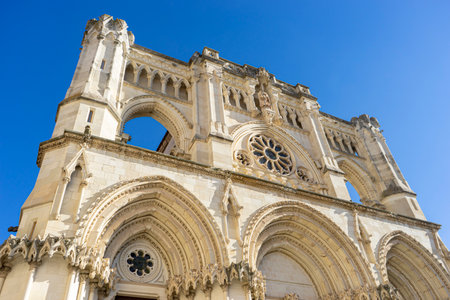 Beautiful view of Cuenca Cathedral in Spainの写真素材