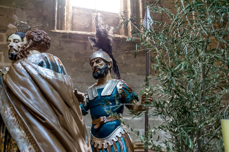 Olive Trees and Holy Week Observances in Ãvila Cathedralの写真素材