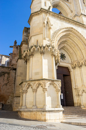 Cuenca Cathedral Facade Under Clear Blue Skyの写真素材