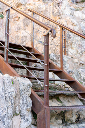 Entrance Details of Cuenca's Medieval Wall in Spainの写真素材