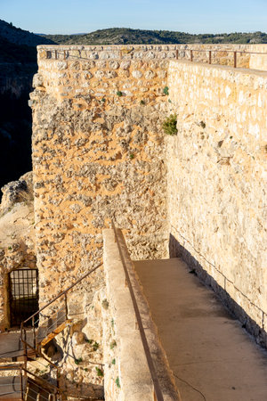 Cuenca's Historic Wall Entrance: Architectural Detailsの写真素材