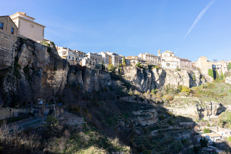 Hanging Houses of Cuenca, Spain - Stunning Architectural Viewの写真素材