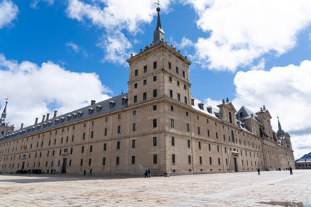 Located in Spain, Monasterio de El Escorial showcases remarkable Renaissance architecture under a...