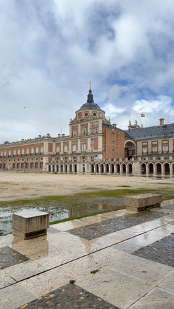Royal Palace of Aranjuez in Rainy Atmosphereの写真素材