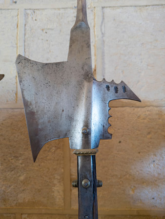 Metal weapon with sharp edges and intricate design., bladeの写真素材
