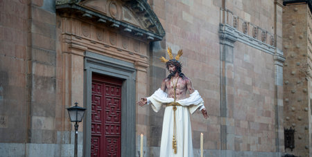 Visible scene with clear subject and materials. Statue from the Brotherhood of the Vera Cruz....