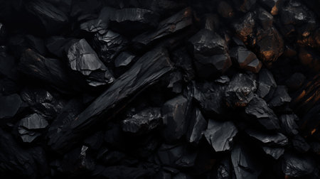 Coal texture. Dark coal background. Black coal texture background.の素材