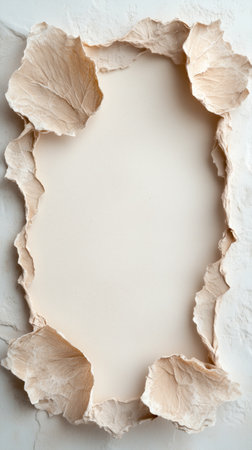 Minimalist beige decor with textured border design for stationery or invitations.の素材