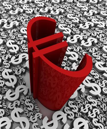 Group of 3D dollar and euro currency symbols. Part of a series.の写真素材