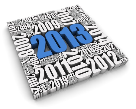 Year 2013 blue 3D text surrounded by other dates  Part of a series の写真素材