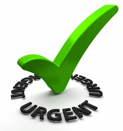 Green check mark with 3D text  Part of a series の写真素材