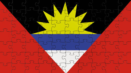 Complete flag jigsaw puzzle.の写真素材