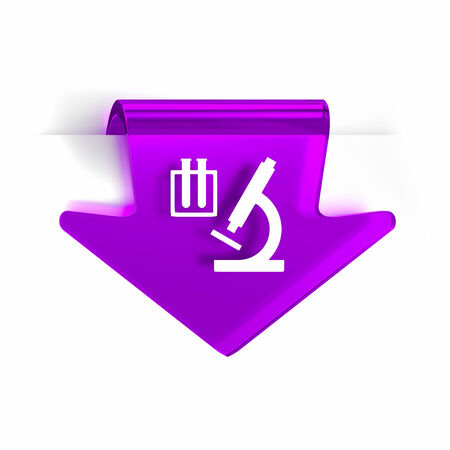 Glass arrow page marker icon with white health care sign or symbolの写真素材