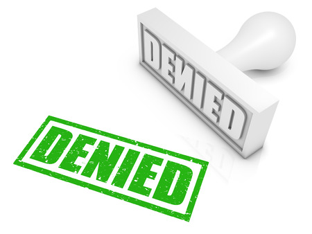 "DENIED" rubber stamp. Part of a rubber stamp series.の写真素材