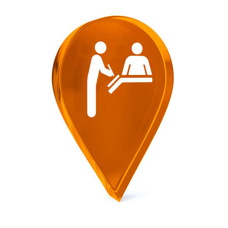 Glass GPS marker icon with white health care sign or symbolの写真素材