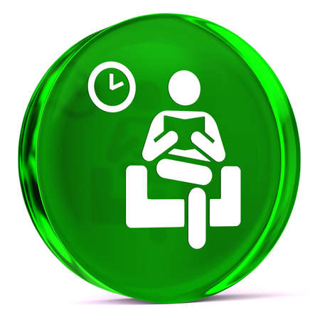Round glass icon with white health care sign or symbolの写真素材