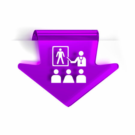 Glass arrow page marker icon with white health care sign or symbolの写真素材