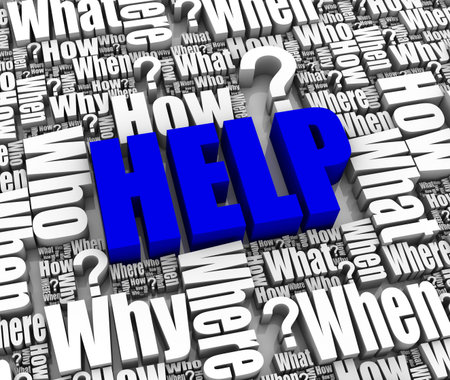 Group of help related 3D words. Part of a series.の写真素材