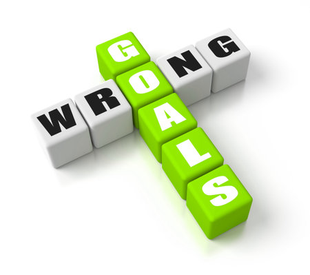 Wrong Goals crosswords. Part of a business concepts series.の写真素材