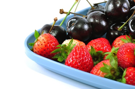 strawberry and cherryの写真素材