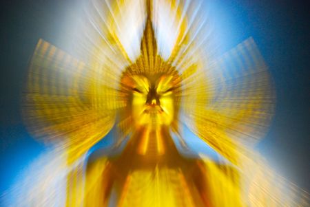 Buddha in Wat Benchamabophit (Zoom Burst)の写真素材