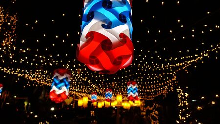 Thai flag lanternの写真素材