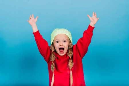 Emotional portrait of a girl. Studio Shooting.の写真素材