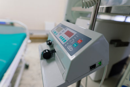Bratislava, Slovakia - 06.02.2021. Interior view of empty operating room with new interior and equipmentのeditorial素材
