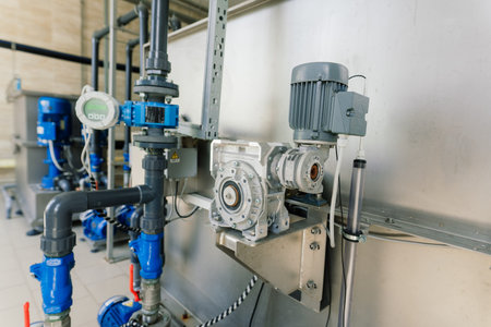 Boiler station, boiler room. Engine room, technical equipment.の写真素材