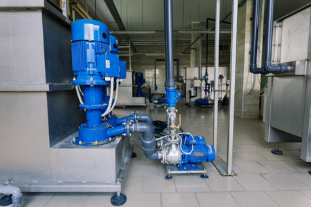 Boiler station, boiler room. Engine room, technical equipment.の写真素材