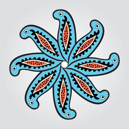 Isolated colorful Paisley garlandのイラスト素材