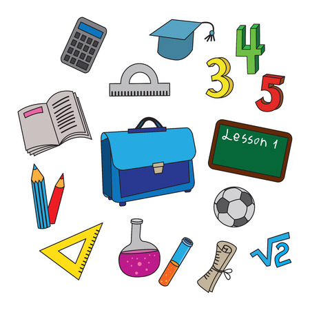 Set of school icons. のイラスト素材